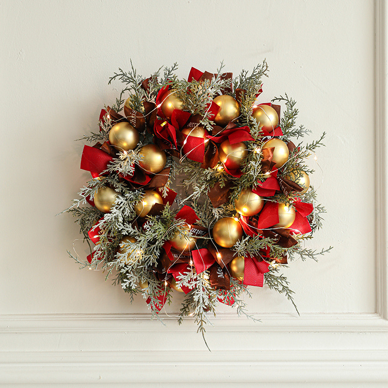 Nuevo 40CM guirlandas de Navidad fruta roja paquete de lujo colgante de puerta decoración guirlandas de caña suministros de decoración del hotel