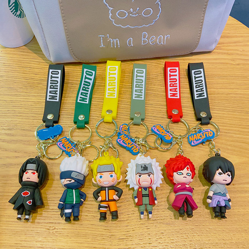 Naruto Cartoon Doll Keychain Wholesale Naruto Kakashi Key Pendant Gaara Car Keychain