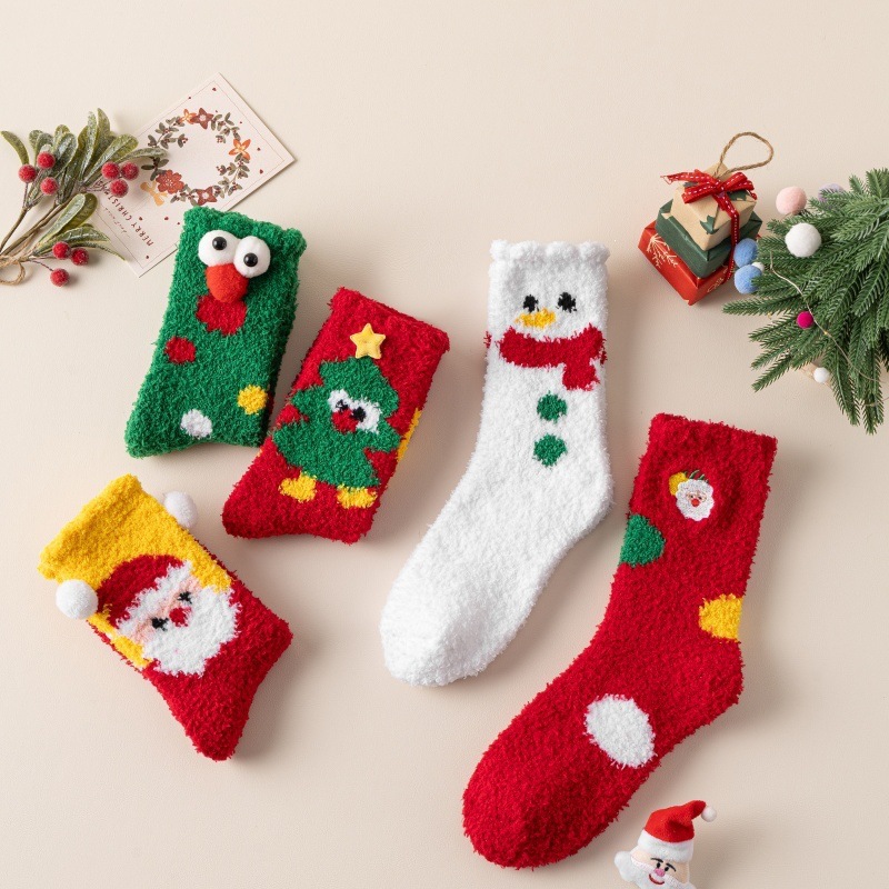 Calcetines de Dormir de Terciopelo de Coral Térmicos y Absorbentes de Sudor para Invierno