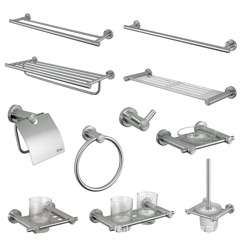 Exquisite Craftsmanship Complete Luxury Bathroom Design Wall-Mounted Stainless Steel 304 Bathroom Accessories Hardware Set