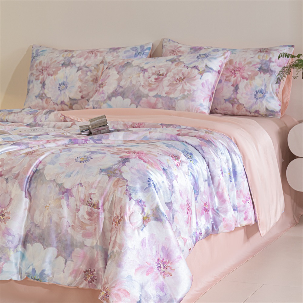 2025新款水洗真丝数码印花简易款夏被空调被四件套