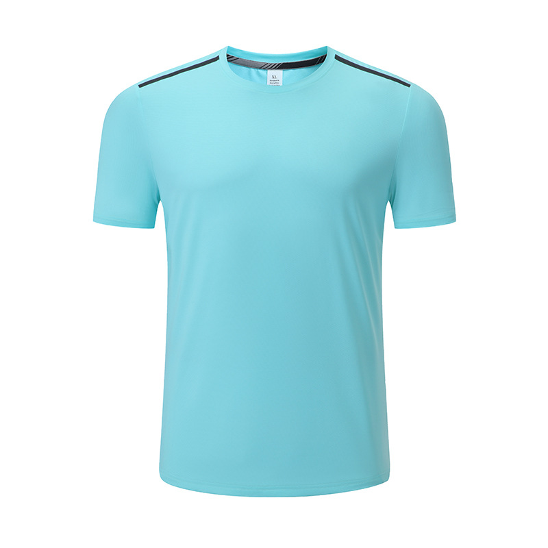 Cross-border nylon de secado rápido camiseta hombres Amazon eBay fitness correr cuello redondo deportes hielo seda manga corta entrenamiento top