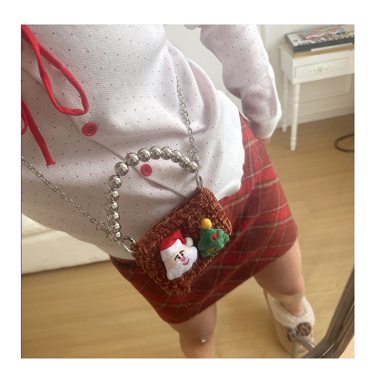 Bolsas de niños de comercio exterior cartoon lindas bolsas de mano con cuentas para niños y niñas otoño y invierno nuevas bolsas de acessorios para niñas de punto