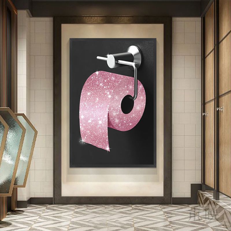 Pink Toilet Decorative Painting Bar Clear Bar Ktv High-End Toilet Mural Beauty Character Niche Art Hanging Painting