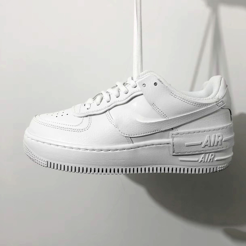 Pure Original Af1 Shadow Macaron Deconstructed Splicing Air Force One Sneakers Women's Thick-Soled Heightening Versatile White Shoes