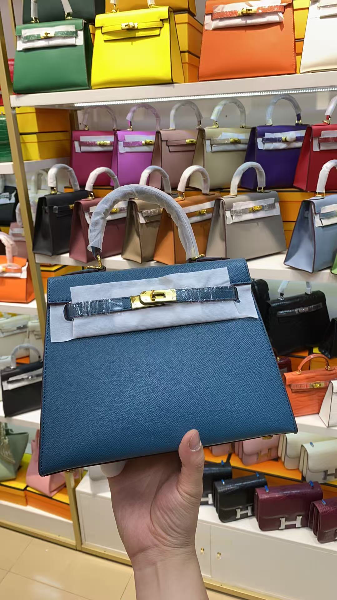 Lake blue gold buckle