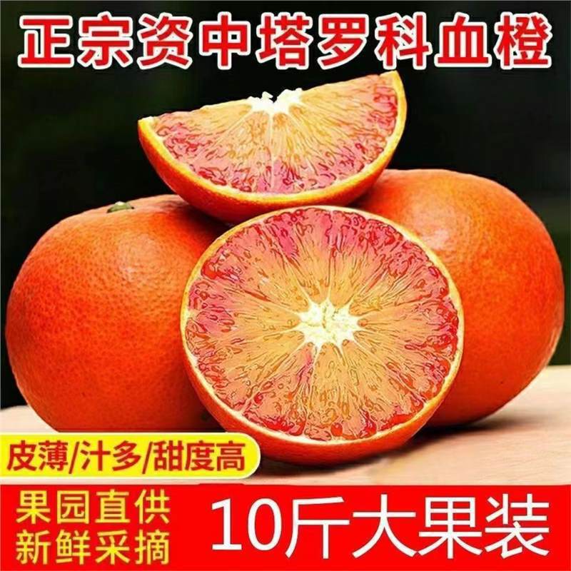 10斤正宗四川资中塔罗科玫瑰血橙血橘新鲜水果十斤手剥红橙子