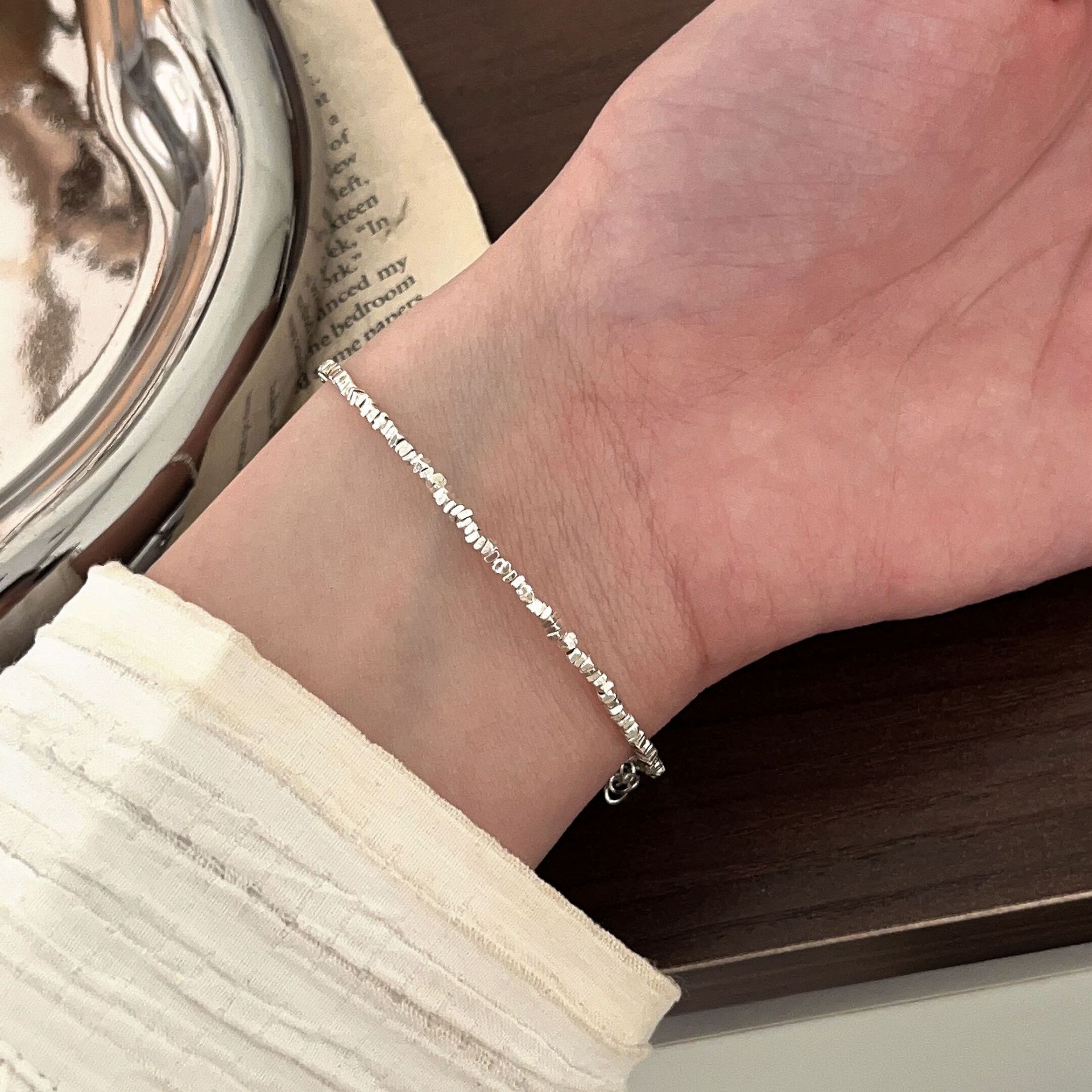 Beaded Design 925 Sterling Silver Bracelets Fashion