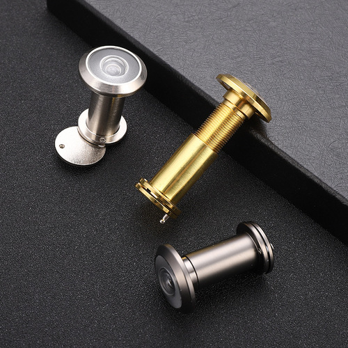 Cat's eye wooden door hotel door mirror sheep's eye with back cover zinc alloy high definition wide angle metal anti-theft door mirror universal