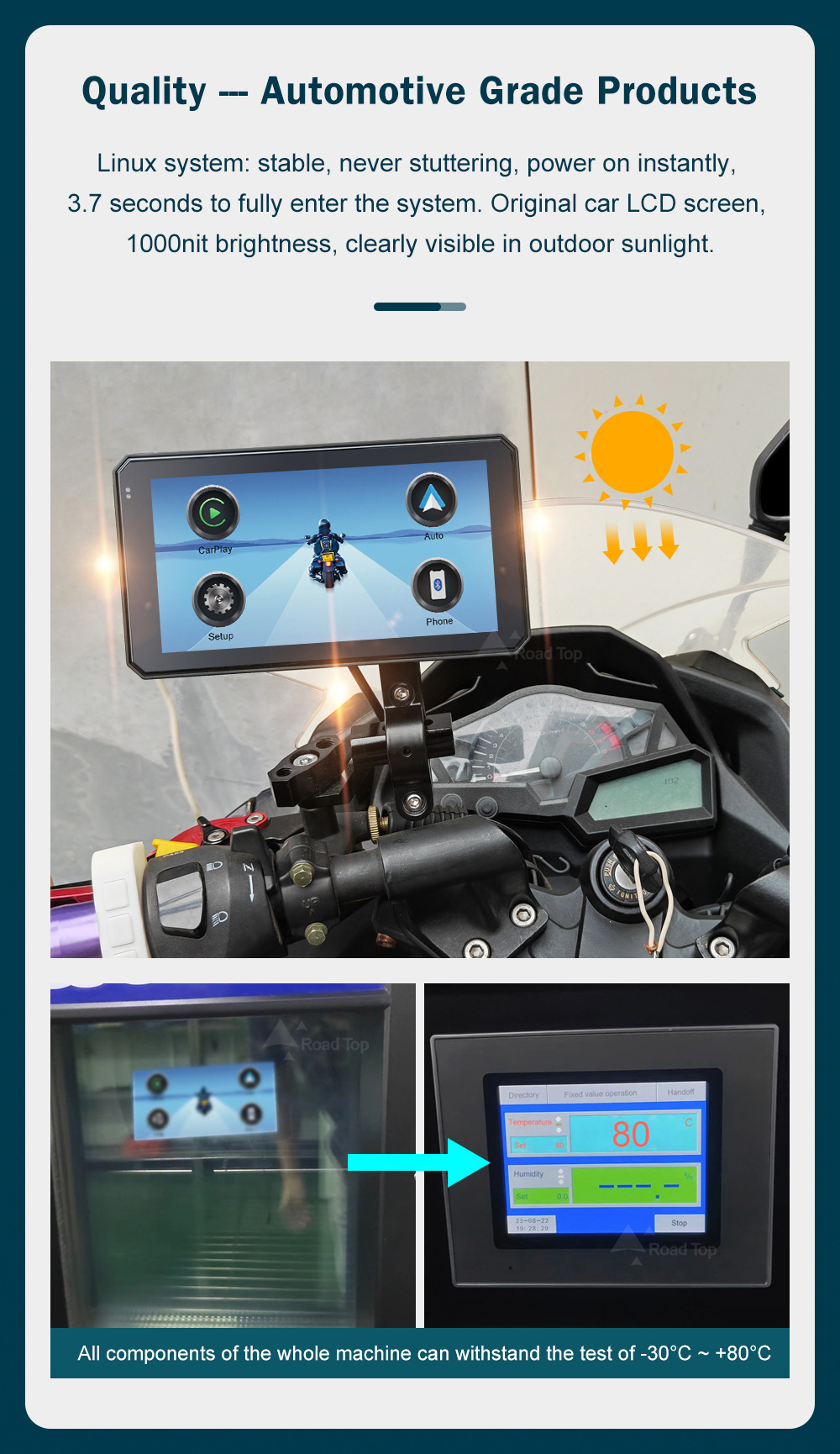Road Top Road Top 5.98inch Waterproof Portable GPS Navigation Motorcycle CarPlay Display