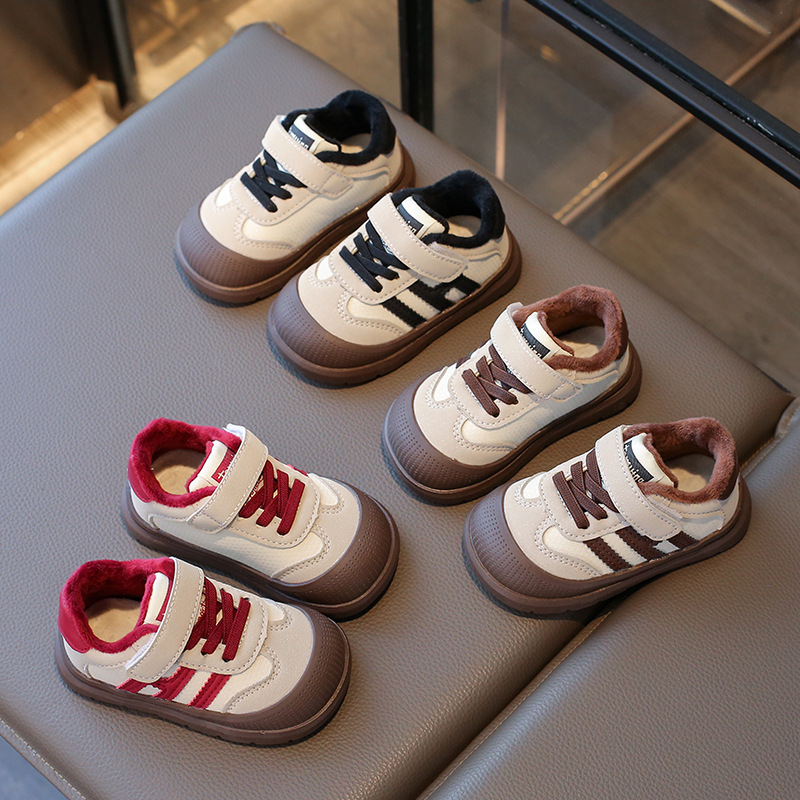 Children's 2024 Winter New Cotton Shoes, Sports Shoes for Boys and Girls, Fleece Trainers for Toddlers and Infants