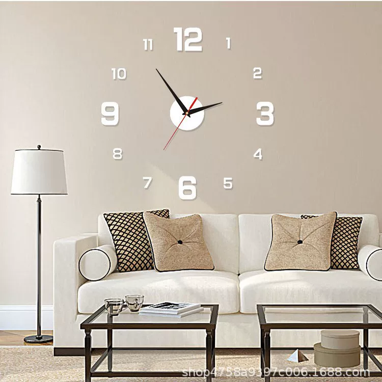 Creative black three dimensional decorations for living room, watch on wall, simple and elegant design, European style