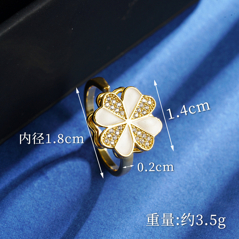 Vietnam diamantes de oro blanco flores combinación de collar sencillo anillo de lujo ligero para mujeres aretes de estilo elegante