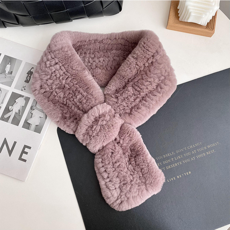 Rex Kaninchenfell Schal Für Damen Warm Winter Mode Accessoire_voghion.com