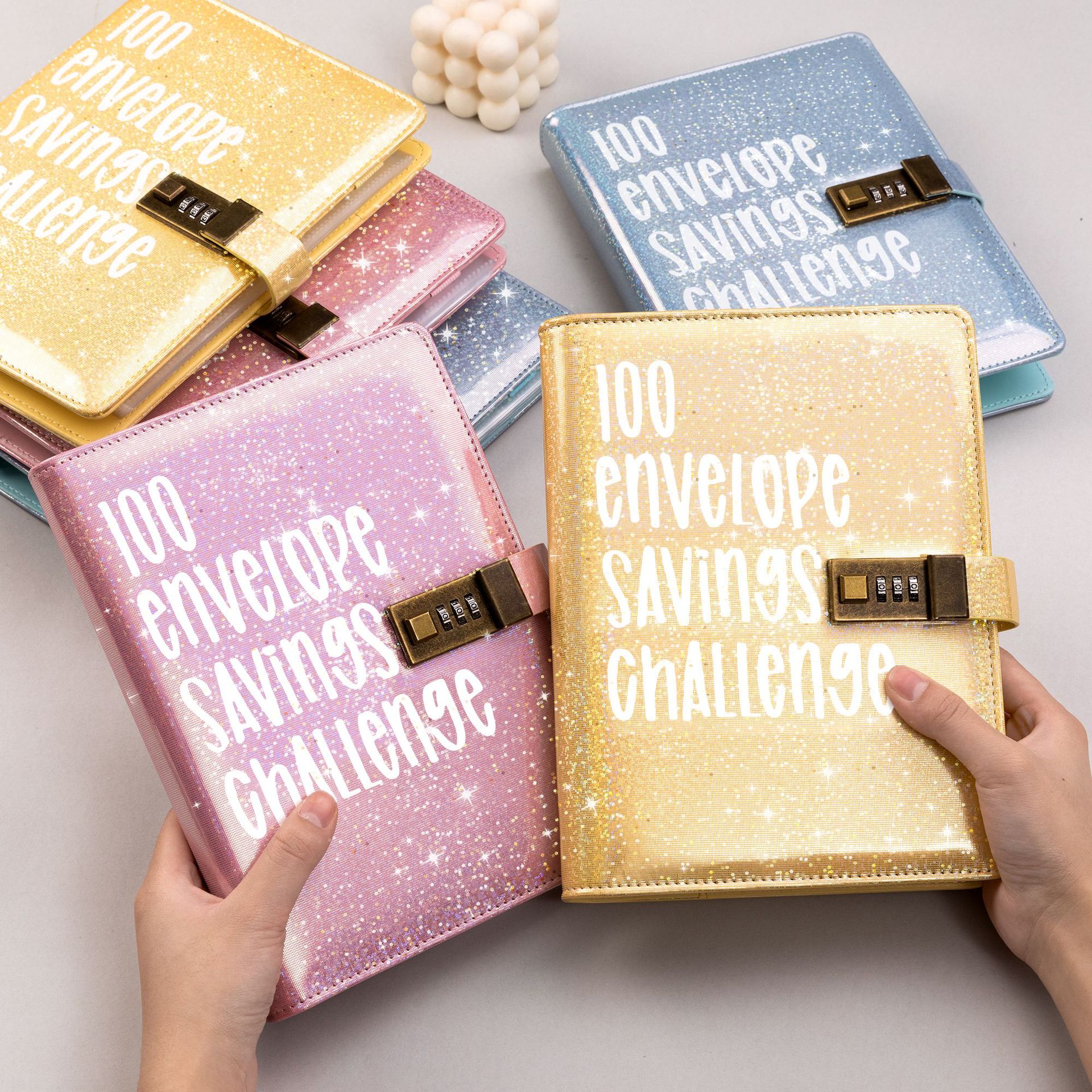 Libro de ahorro 100 Envelope Challenge Binder Desafío de ahorro de dinero de 100 días de la pareja