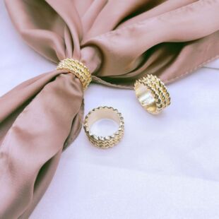 Korean style simple retro ring alloy silk scarf buckle twist hollow all-match personalized shawl buckle fashion jewelry for women