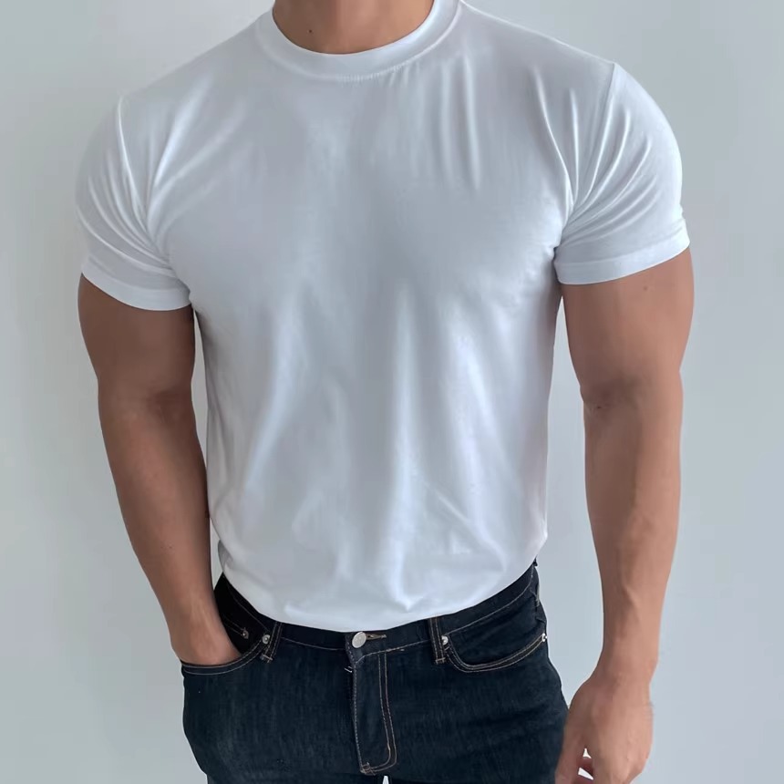 T-shirt uomo slim fit in cotone stile dapper per ufficio serata_voghion.com
