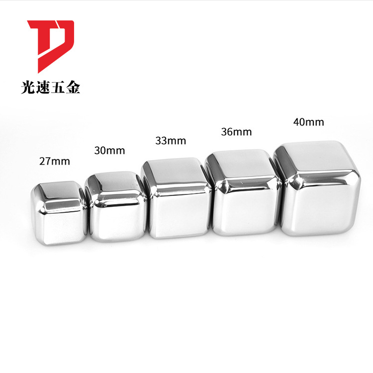 304 cubo de hielo de acero inoxidable de hielo congelado rápido hockey sobre hielo fábrica directa de metal creativo vino tinto partículas de hielo whisky vino de hielo piedra