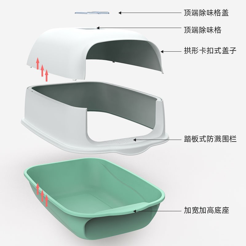 Caja de arena para gatos completamente cerrada inodoro para gatos desodorante de gran tamaño anti-salpicaduras con arena caja de arena pequeña caja de arena para gatos suministros para gatos