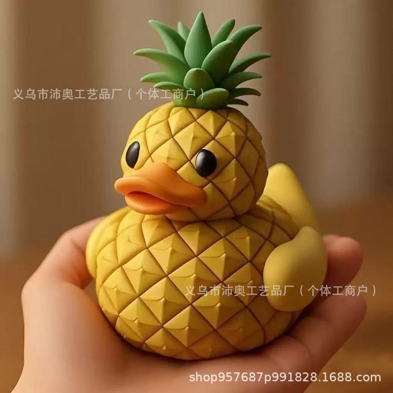 クロスボーダー Amazon 新しい愛らしいフルーツアヒルかわいいフルーツアヒルクリエイティブ樹脂クラフト装飾品|undefined