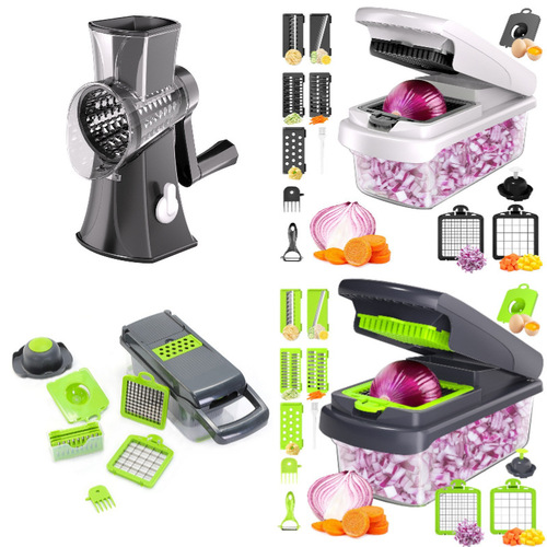 Multi-functional vegetable chopper household kitchen gadget shredder grater slicer roller cutter slicer