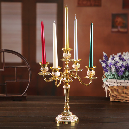 High-quality electroplated colorful European-style threaded long-pole candles for Christmas, wedding, birthday and Chinese Valentine's Day romantic taste