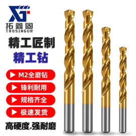 跨境M2麻花钻头全磨镀钛钻不锈钢专用钻高速钢钻头6542全磨钻