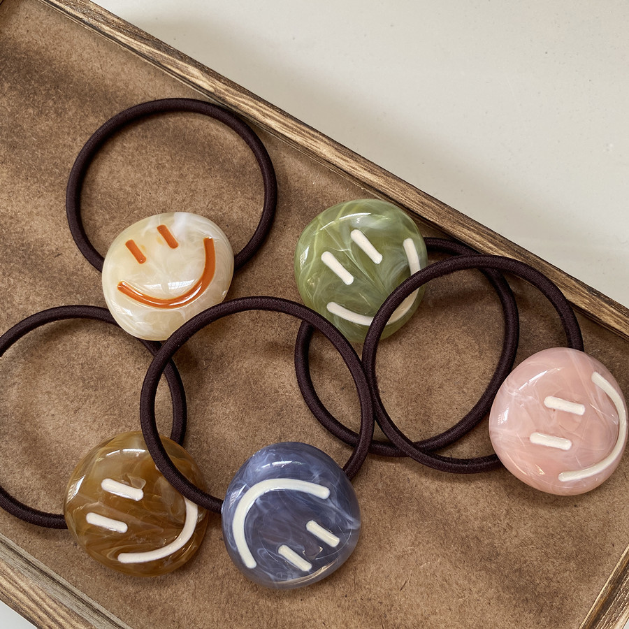 Simple Style Smiley Face Arylic Printing Hair Tie 1 Piece display picture 1