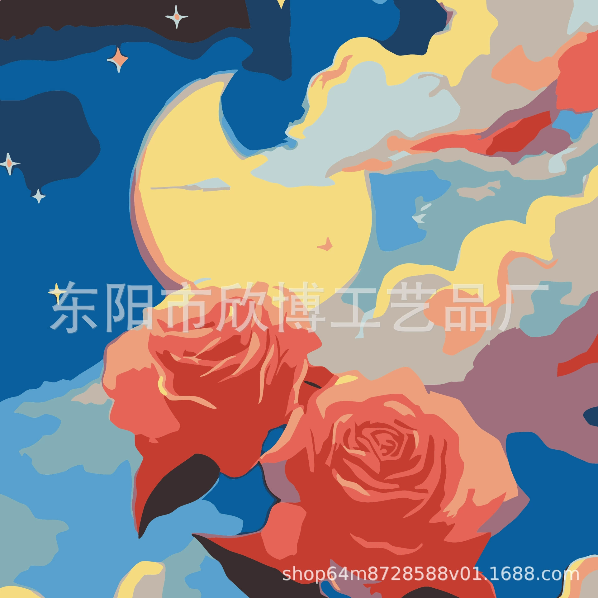 Direct from factory DIY digital oil painting children's hand-painted cartoon coloring stress relief 20*20 landscape floral oil painting