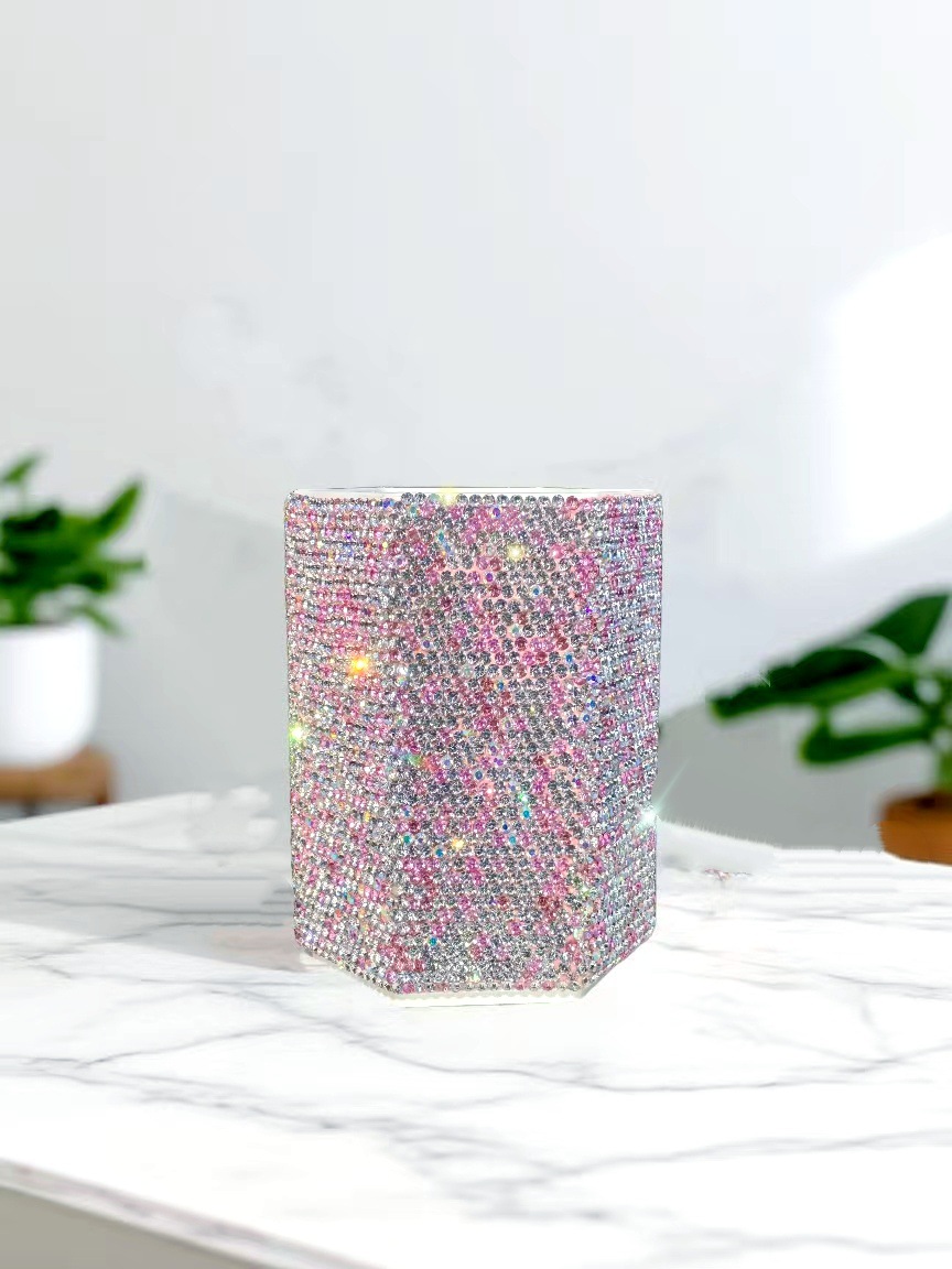 0023 핑크 육각형 수납함