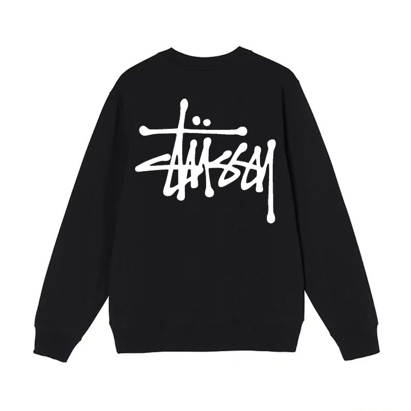 Cross-border Stu American Round Neck Sweatshirt for Men and Women Stuxi Classic Letter Printed Black Eight Dice Long Sleeve Jacket Cross-border Stu American Round Neck Sweatshirt for Men and Women Stuxi Classic Letter Printed Black Eight Dice Long Sleeve Jacket