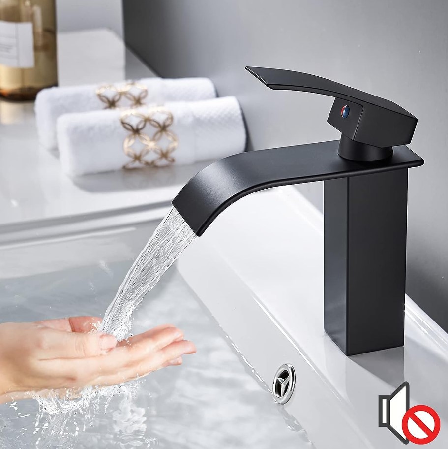 Black waterfall washbasin faucet wash basin toilet toilet table basin faucet hot and cold household