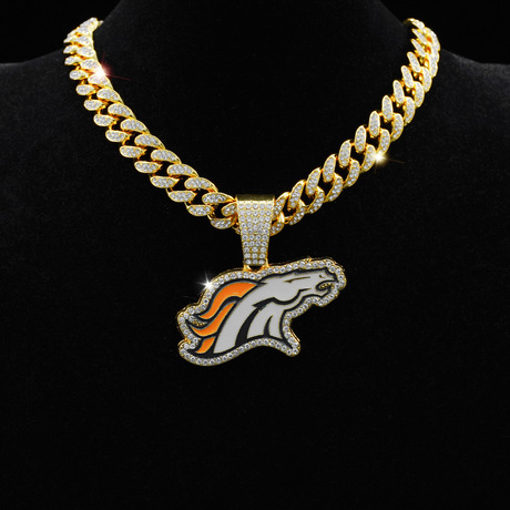 Outlet Hot Seller Cuban Chain Pendant Necklace NFL Football Team Hip-Hop Alloy R