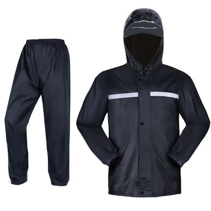 Raincoat and Rain Pants Set for Adults, Full-Body Storm Protection, Single-Piece, for Electric Bike Riding, Unisex, Reflective, for Work