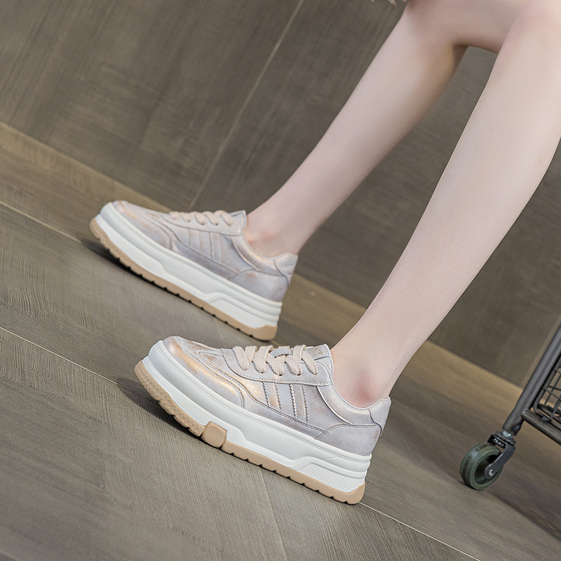 Giày sneaker nữ đế dày thời trang xuân 2026, giày thể thao nữ đa năng phối màu trắng — M2805 màu trắng, M2805 màu vàng kim, M2805 màu hồng