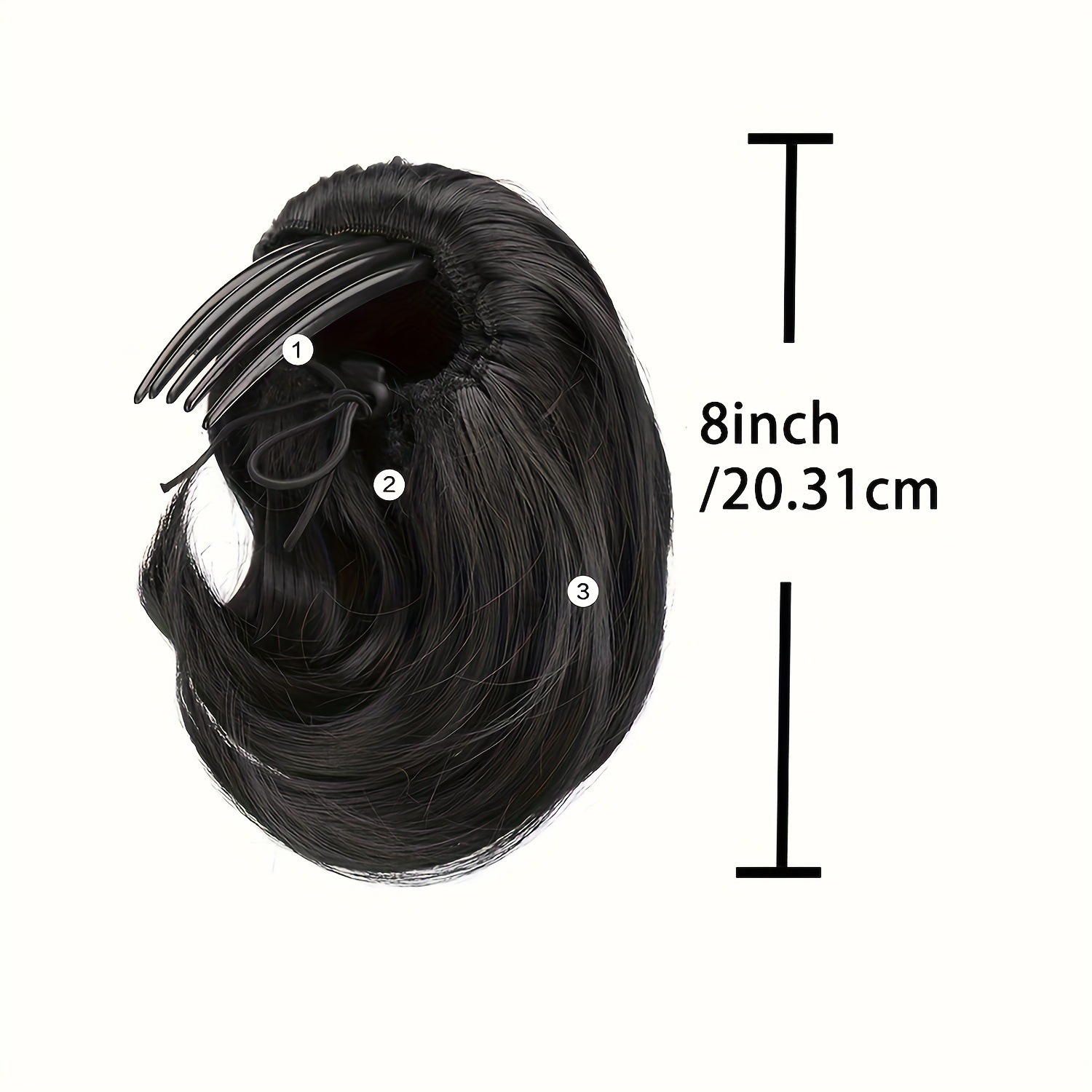 8 pulgadas peluca cola de caballo corta agarrar tipo clip de fijación interna micro-roll cola de caballo flua simulación cola de caballo