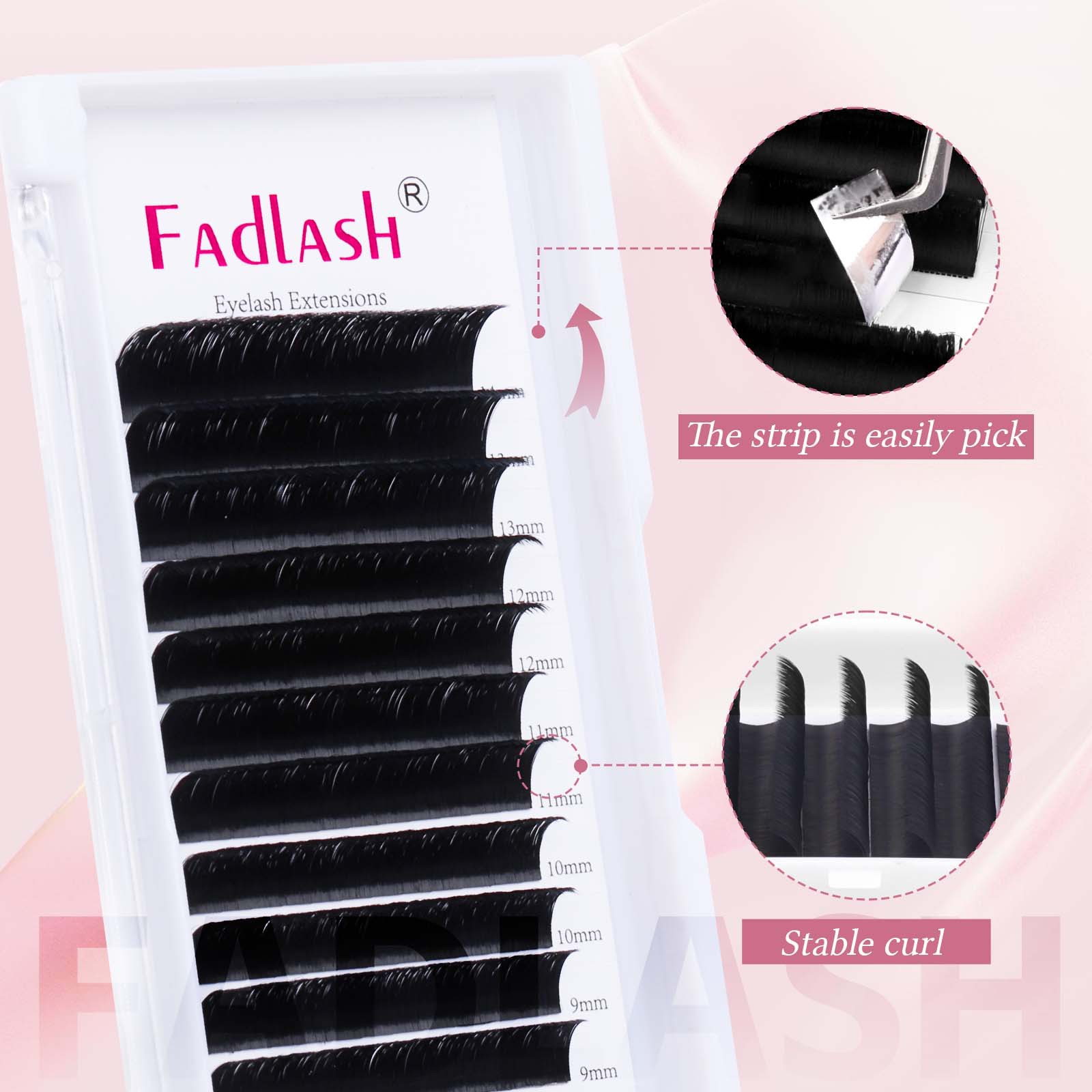 Fadlash Flowering Grafted Eyelashes Bcd Curled Baby Curl Barbie Curl Thick Non-Scattering False Eyelashes Easy Fan