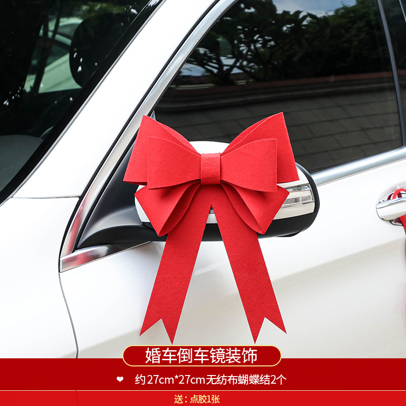 Boda coche decoraciones traje boda coche tocado flor creativa boda arreglo rojo flor artificial boda equipo