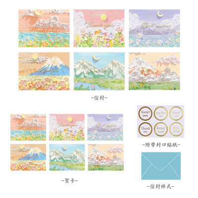 Tarjeta de felicitación simple y fresca, tarjeta de felicitación en blanco de cumpleaños simple y creativa, tarjeta de regalo manuscrita al por mayor.