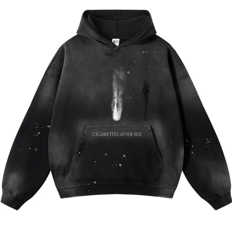 High Street Kanye-inspired, distressed, thick hooded sweatshirt with an INS gradient design, trendy and cool, unisex