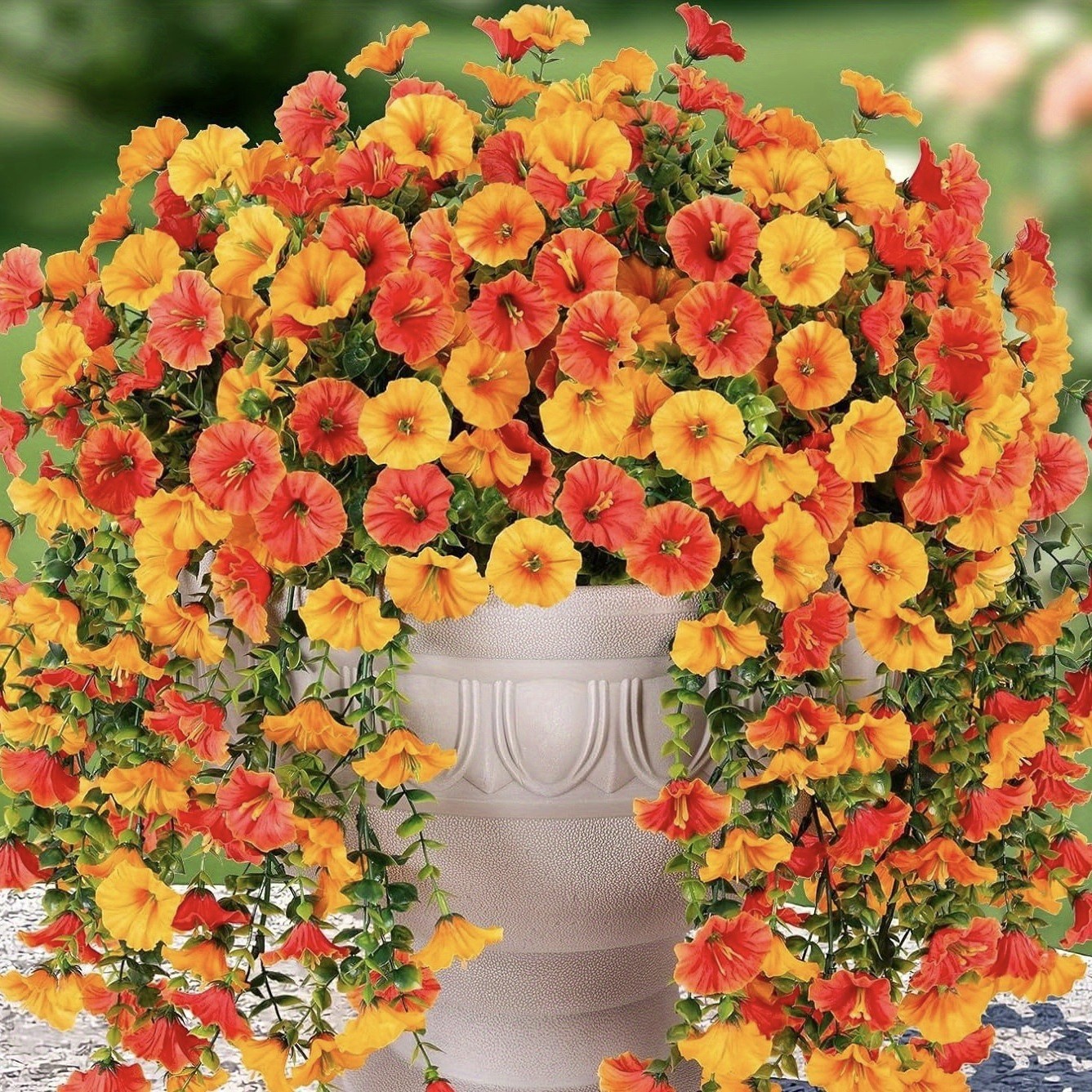 국경 간 아마존 시뮬레이션 유칼립투스 나팔꽃 실크 꽃 가짜 꽃 홈 웨딩 웨딩 장식 벽걸이 등나무 꽃