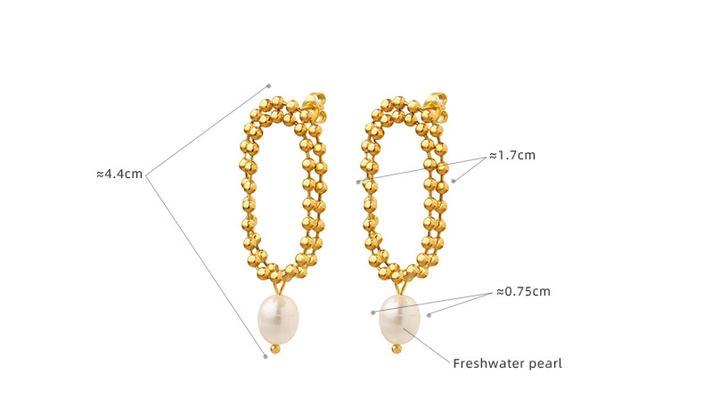 Retro Geometric Titanium Steel Plating Drop Earrings 1 Pair