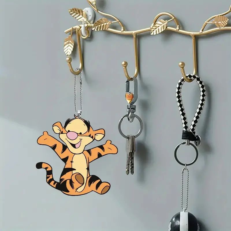 2D nuevo plano lindo pequeño tigre colgante acrílico transfronterizo automóvil espejo retrovisor interior decoración colgante para el hogar