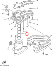 1)翟墨DEMONS舷外机船外机橡皮艇冲锋舟中间箱体6BX-G5111-00-4D