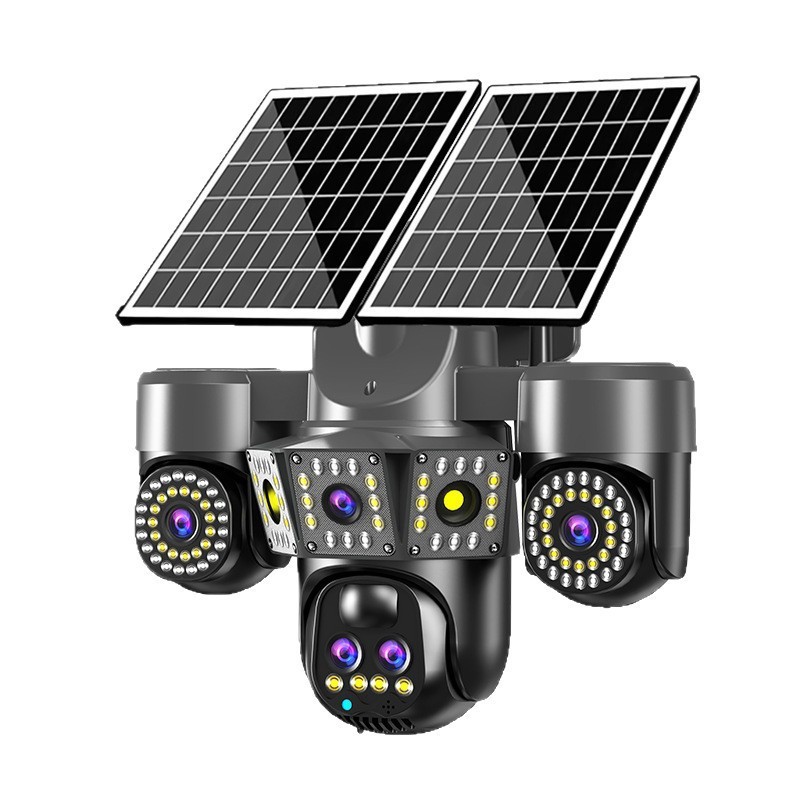 Cámara de Seguridad Inteligente Solar 360 Grados 4G Visión Nocturna Detección de Alarma para Exteriores