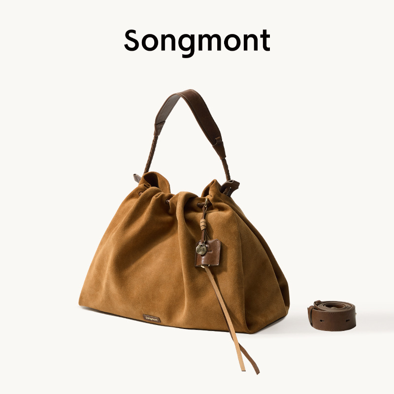 [文淇同款]Songmont山下有松百纳托特包麂皮绒垃圾袋大容量流浪包|undefined