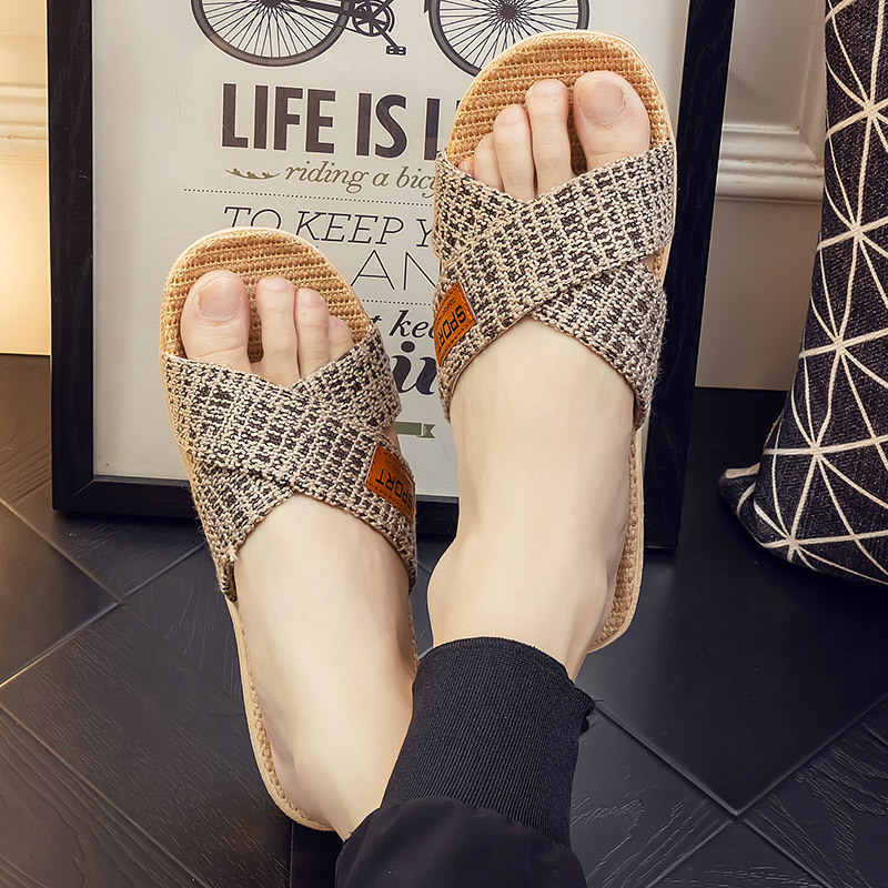 Home Slippers Linen Men's Summer Non-Slip Sweat-Absorbent Four-Season Cotton and Linen Fabric Home Casual Slippers Women's Indoor Summer Home Slippers Linen Men's Summer Non-Slip Sweat-Absorbent Four-Season Cotton and Linen Fabric Home Casual Slippers Women's Indoor Summer