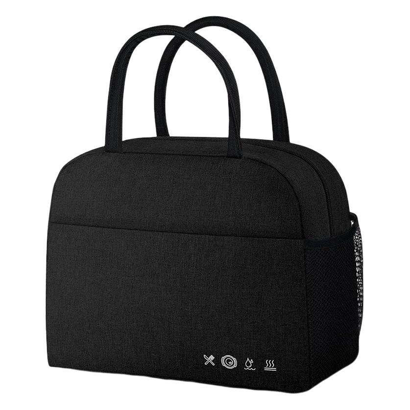 Amazon Горячая Распродажа Большой Емкости Водонепроницаемый Студенческий Бенто Обед Портативный Черный Охлаждающий Мешок Портативная Изоляционная Сумка Из Алюминиевой Фольги