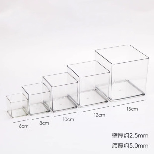 Acrylic Square Transparent Box Integrated Awakening Bucket Storage Box Desktop Flowers Green Planting Flower Arrange Hydroponic Container