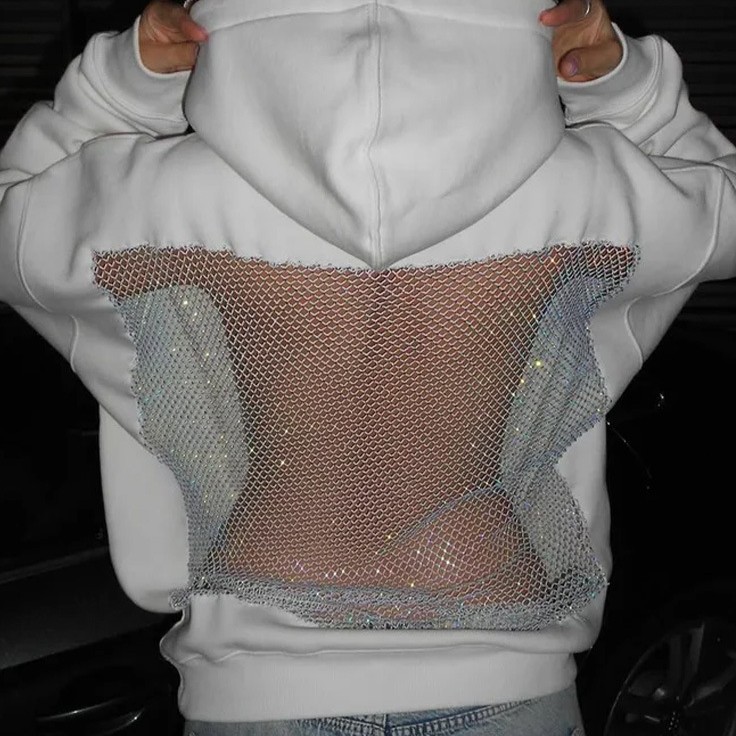 Sudadera con Capucha para Mujer de Poliéster con Manga Larga